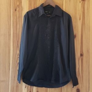Celio - Beaded Black Long-Sleeve Shirt- M Slim Fit